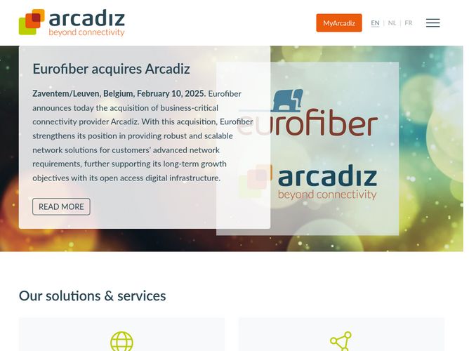 The website screenshot for http://www.arcadiz.com/