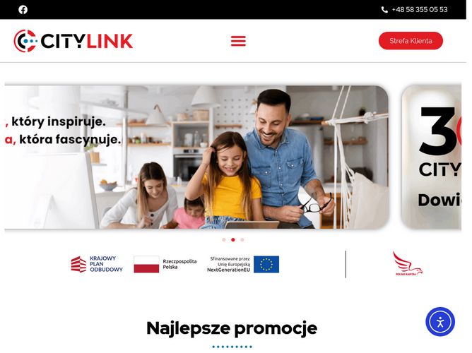 The website screenshot for http://www.citylink.pl/