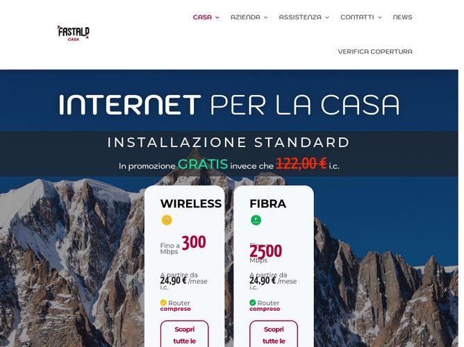 The website screenshot for https://www.fastalp.it
