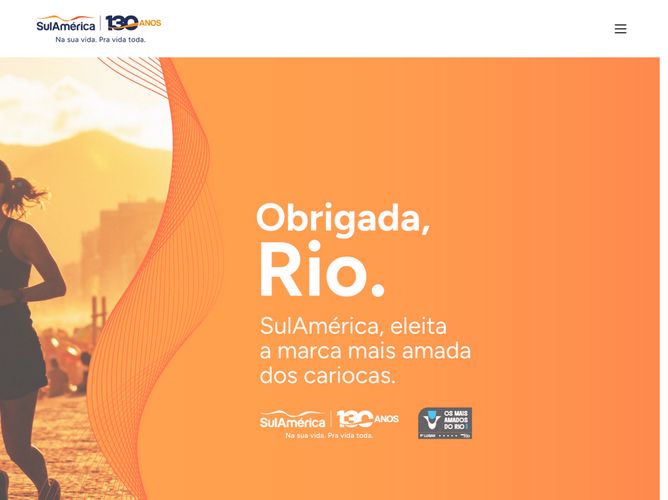 The website screenshot for http://sulamerica.com.br
