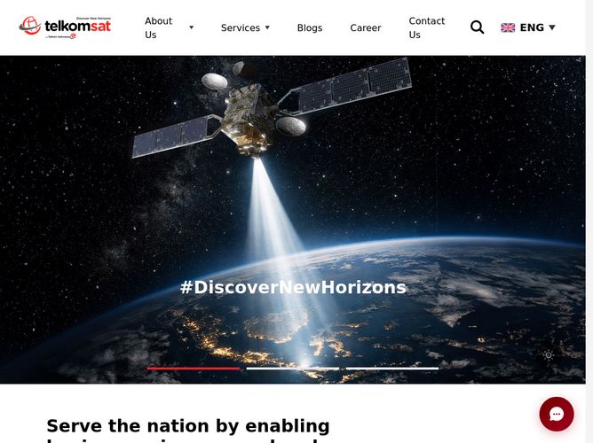 The website screenshot for http://www.telkomsat.co.id