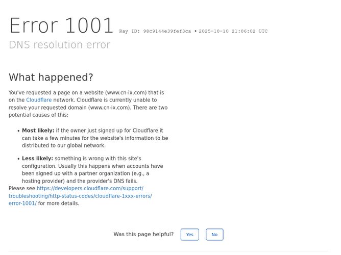 The website screenshot for http://www.cn-ix.com