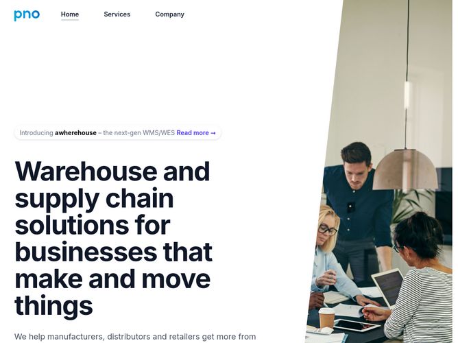 The website screenshot for https://pno.solutions/