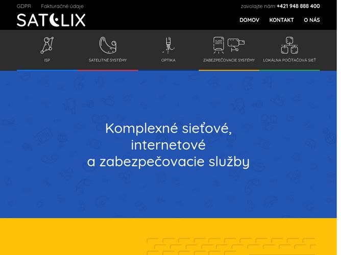 The website screenshot for https://satelix.sk/