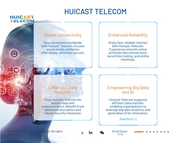 The website screenshot for https://huicast.com