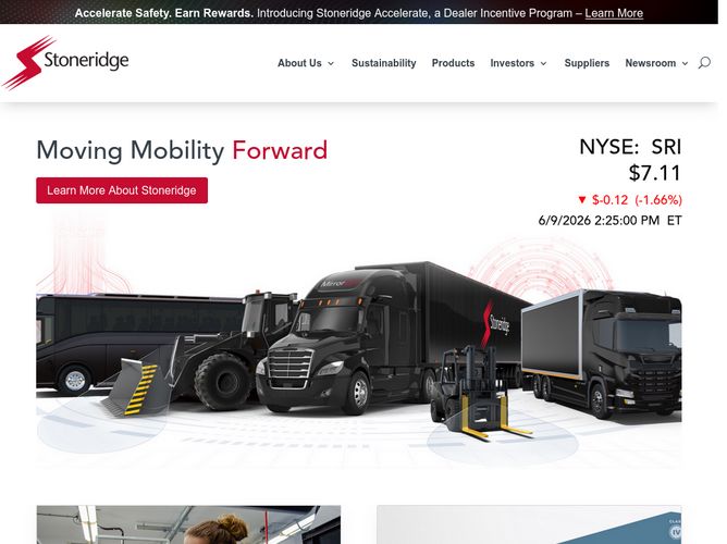 The website screenshot for http://stoneridge.com