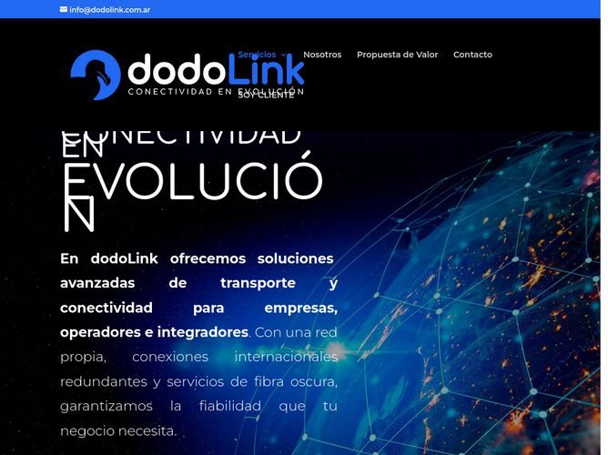 The website screenshot for https://dodoLink.com.ar