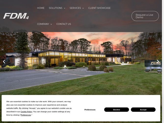 The website screenshot for http://fdm4.com