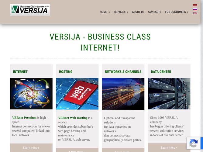 The website screenshot for https://www.vernet.lv/eng/
