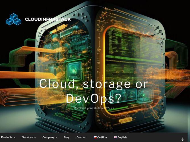 The website screenshot for https://cloudinfrastack.com