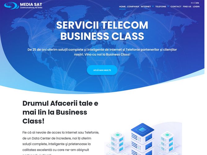 The website screenshot for https://www.mediasat.ro/
